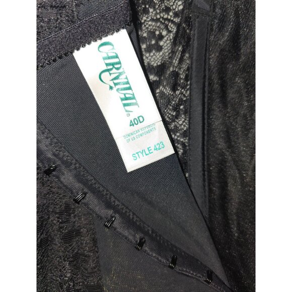 Carnival Womens 40D Lace Bustier Black Strapless Style 423 Whimsy Goth Coquette - Picture 5 of 5